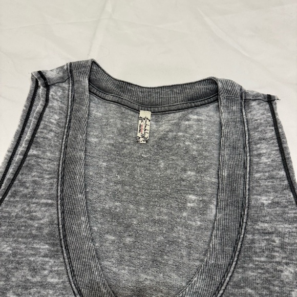 Free People Intimately More Chill Tank Top Grey Acid Wash Embroidered XS - Picture 3 of 10